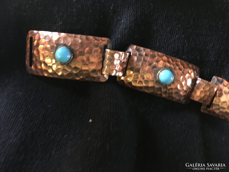 Bracelet red copper - unmarked applied art work 1960s-70s