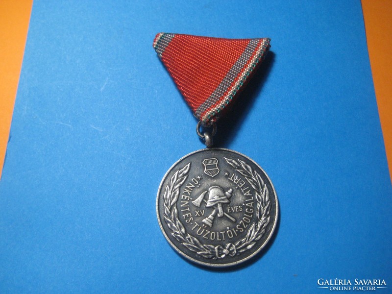 Xv. Annual Voluntary Firefighting Service, silver plated 1958. 35 Mm