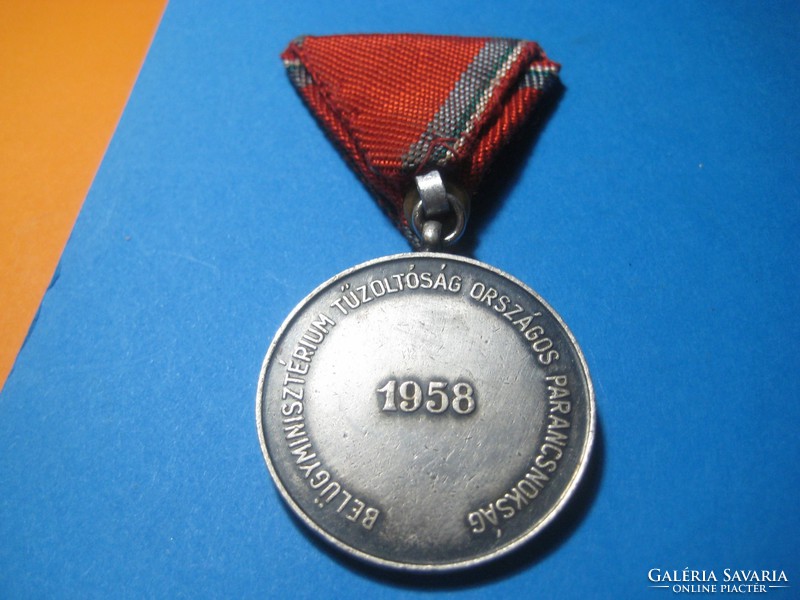 Xv. Annual Voluntary Firefighting Service, silver plated 1958. 35 Mm