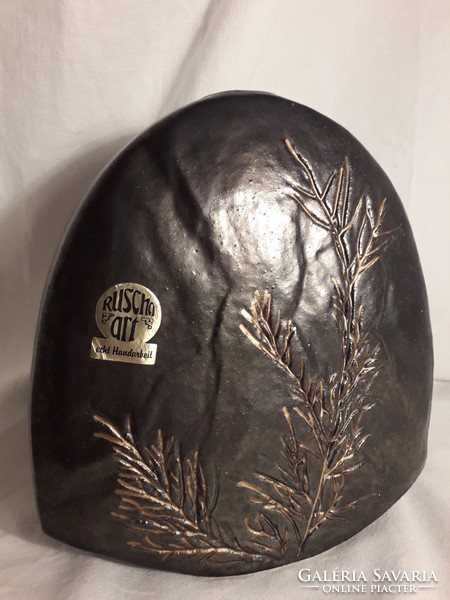 For only that!!! An excellent gift! Ruscha art designe bronze brown marked ceramic vase handmade