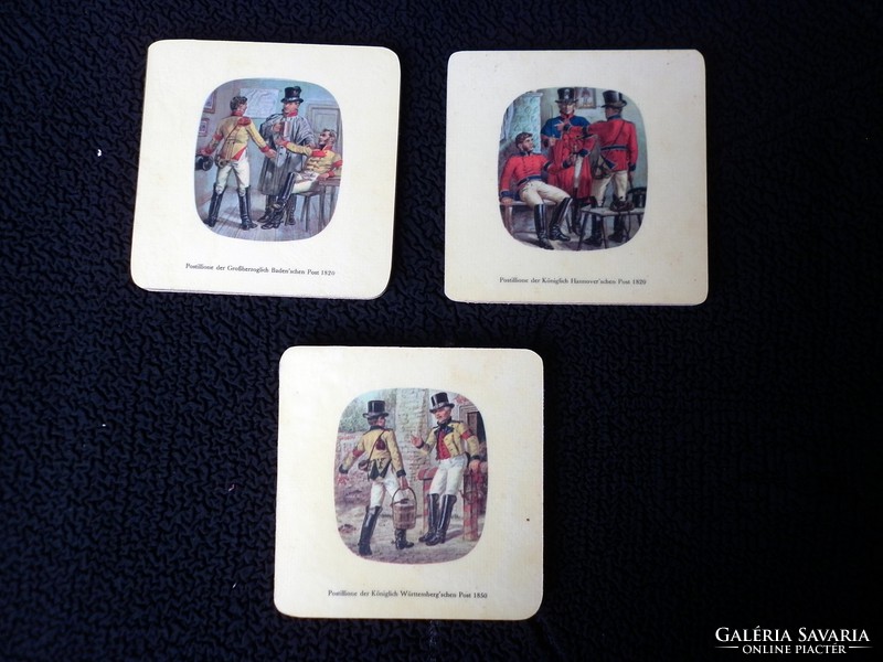 Wooden coasters depicting military scenes from 1820