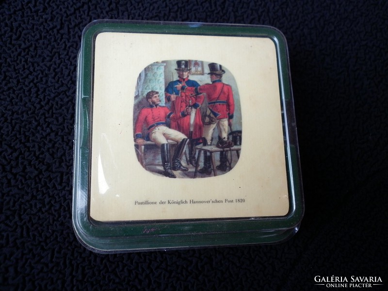 Wooden coasters depicting military scenes from 1820