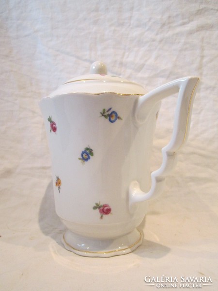 Zsolnay small floral porcelain tea coffee pot spout