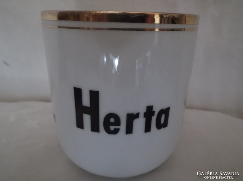 Bögre - porcelán - régi -  HERTA névre szóló - JELZETT - bögre 3 dl hibátlan