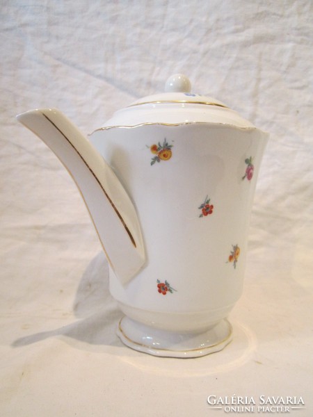 Zsolnay kis virágos porcelán teás kávés kancsó kiöntő