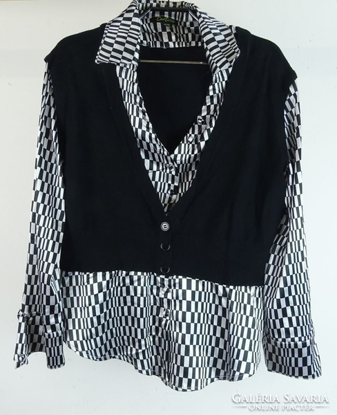 0W209 Cartise fekete-fehér kockás női ing XL