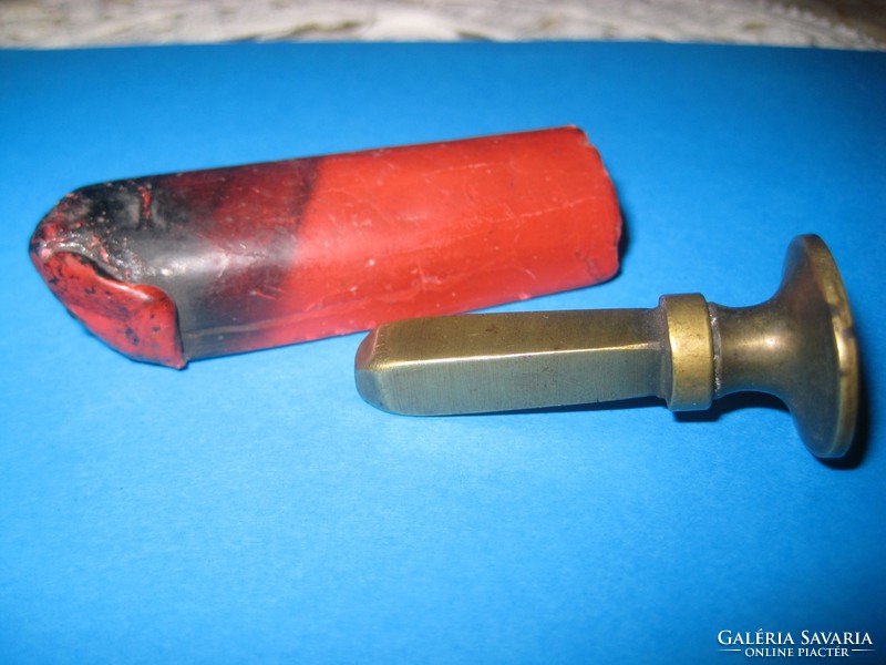 Antique seal press with original wax seal