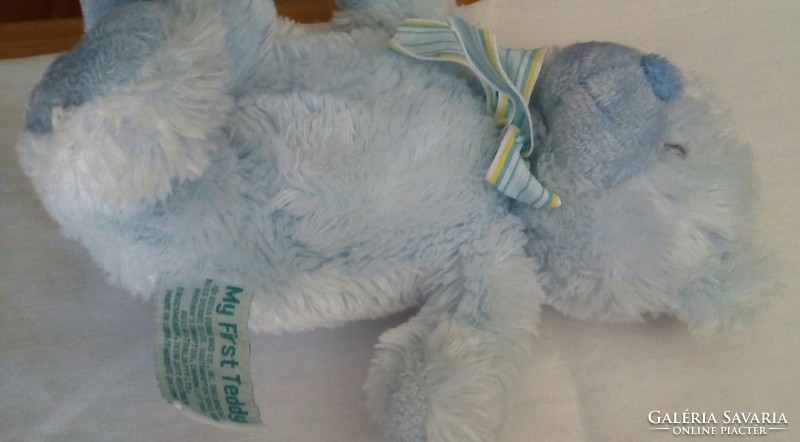 My first teddy, light blue, 28 cm high