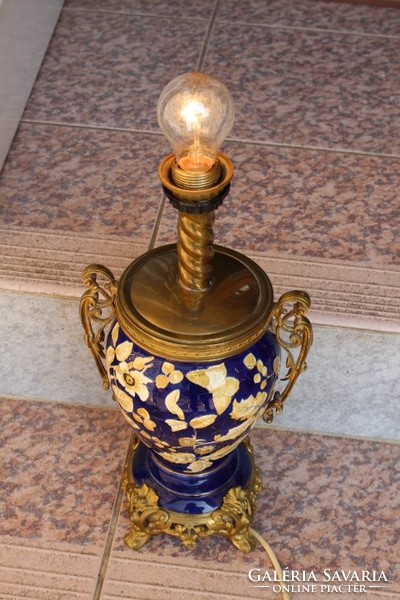 Beautiful, antique rdz znaim, amazing majolica table lamp! Extra luxury interior design!! Video too!