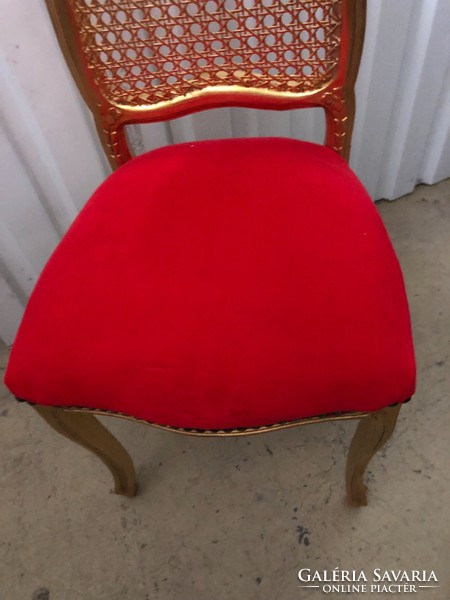 Rokokó Arany piros huzatos kis szék