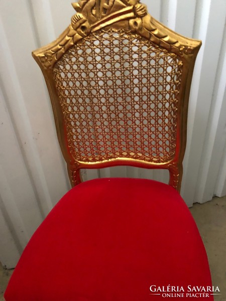 Rokokó Arany piros huzatos kis szék