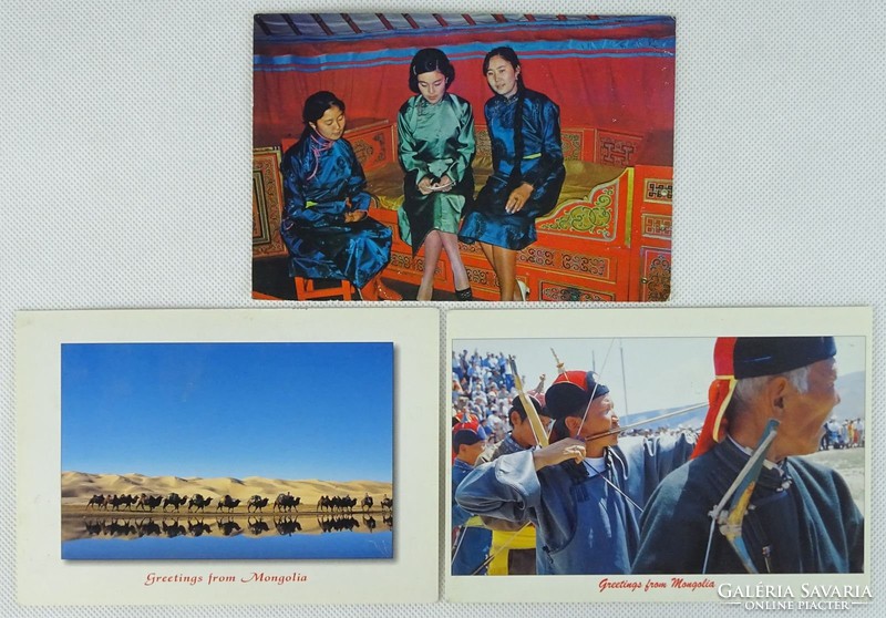 0W183 Színes mongol képeslapok 3 darab