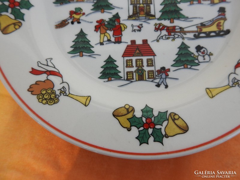 IEE karácsonyi tányér - téli jelenettel és puttokkal