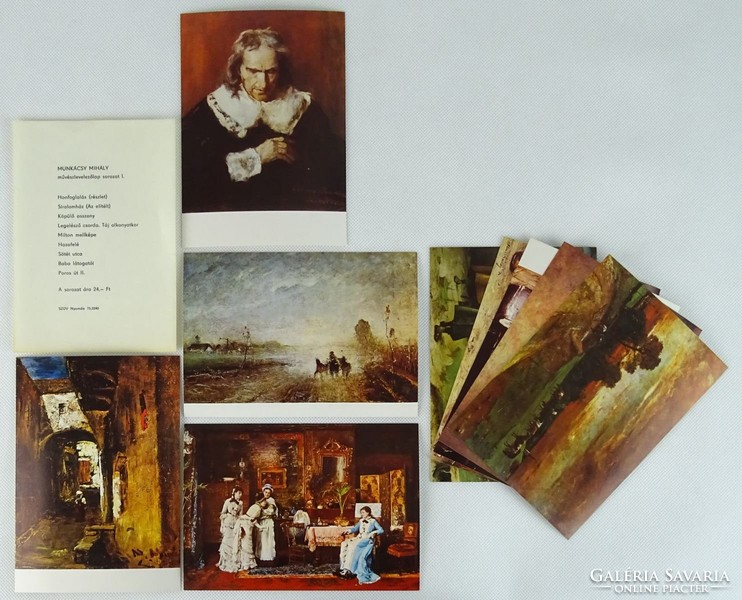 0W189 Munkácsy Mihály képeslap sorozat 9 darab