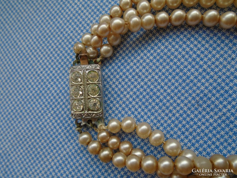 Antik három soros gyöngy collier a '40-50-es évekből