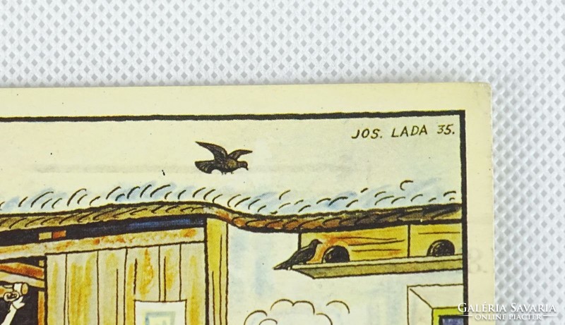 0W192 Josef Lada képeslap hentes disznóvágás