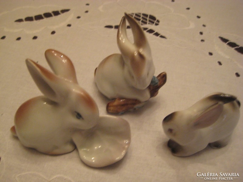 Zsolnay bunnies 3 pcs