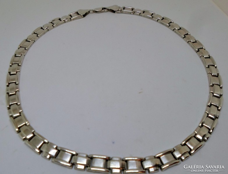 Very nice old wide silver necklace