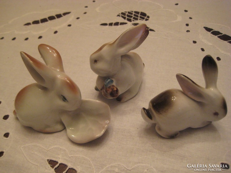 Zsolnay bunnies 3 pcs
