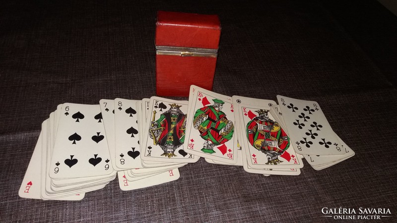 Angol bőr kártya doboz + póker kártya