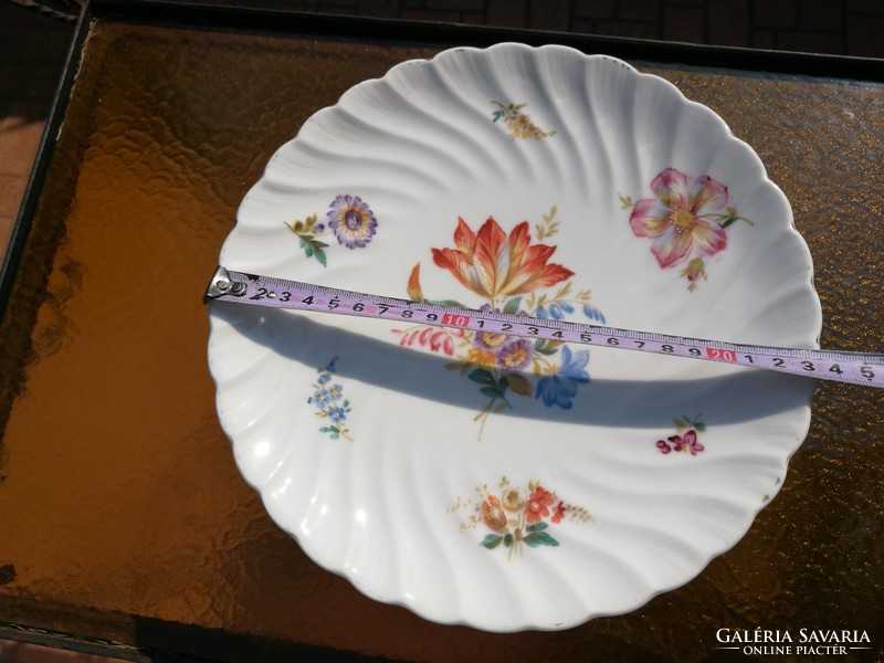 Antique floral serving bowl, 24 cm