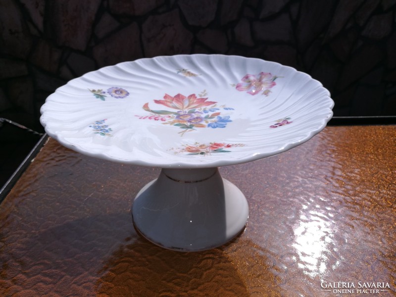 Antique floral serving bowl, 24 cm