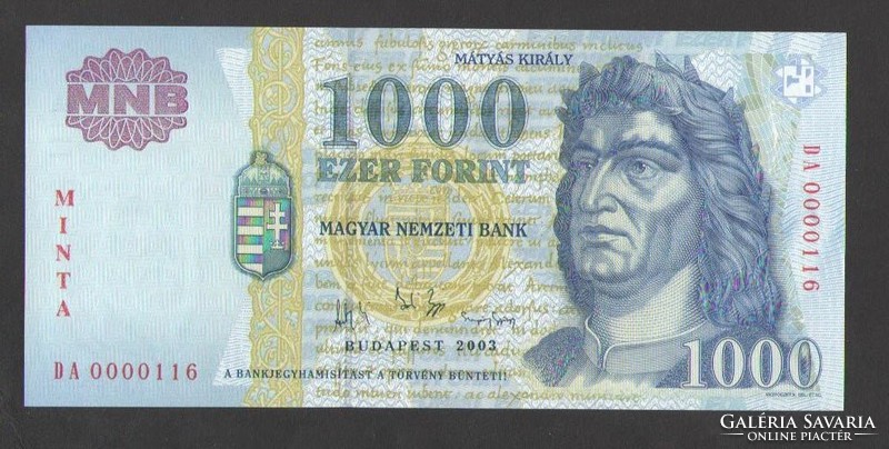 1000 forint 2003. MINTA.  UNC!!