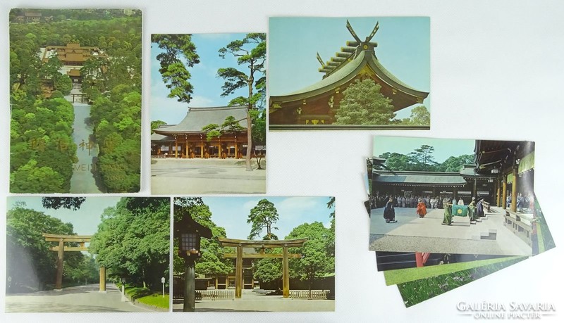 0W202 Színes nagyméretű Meiji Jingu képeslap 8 db