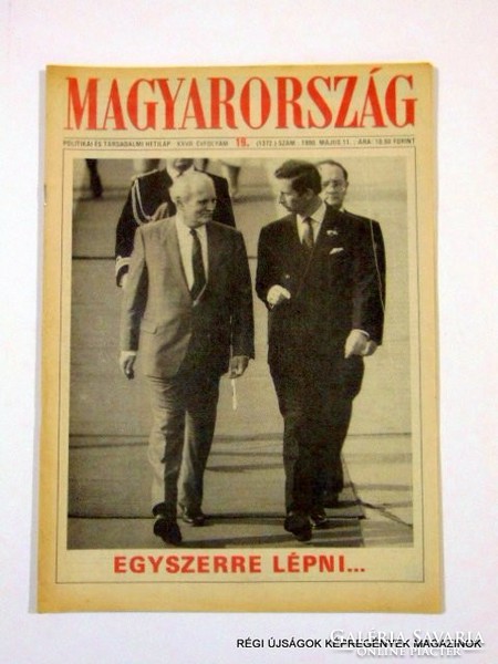 1990 május 11  /  MAGYARORSZÁG  /  Régi ÚJSÁGOK KÉPREGÉNYEK MAGAZINOK Szs.:  9789