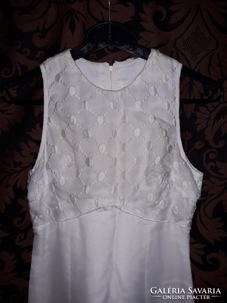 Fehér VOGUE Couture női vintage maxi ruha 38-as Soc. rhodiaceta Tergal