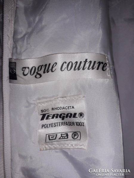 Fehér VOGUE Couture női vintage maxi ruha 38-as Soc. rhodiaceta Tergal