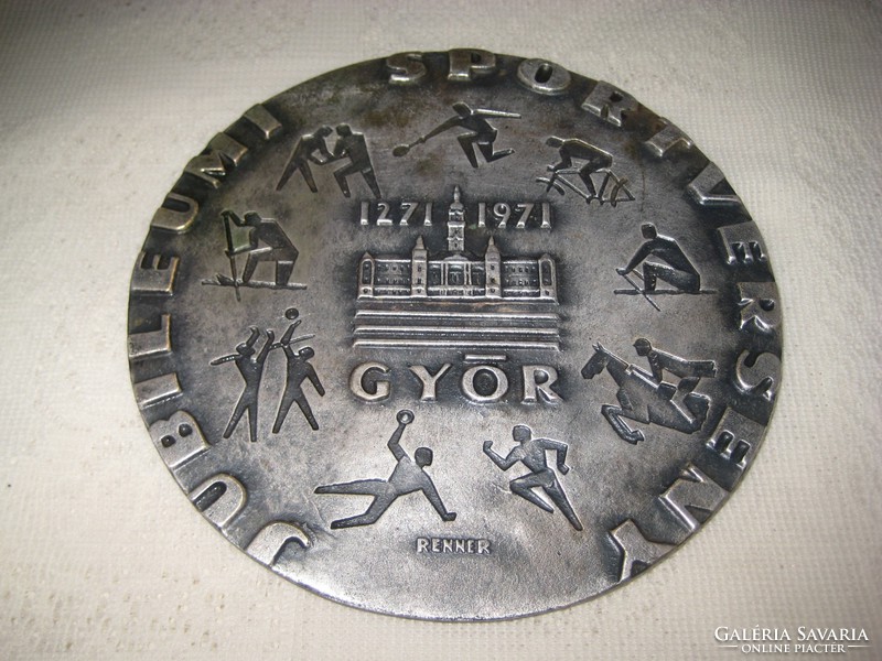 Győr Jubileumi Sportverseny   1271 -1971 .    15,5 x 05 cm  emlék plakett