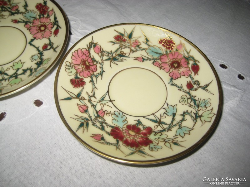 Zsolnay, old mocha small plates, nice condition, marked