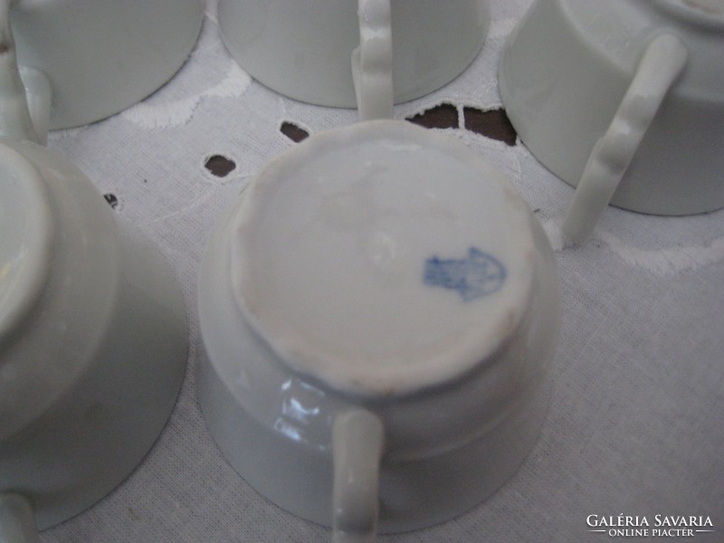 Zsolnay, mocha cups with elf ears, shield seal, set of 6, diam. 5.2 cm