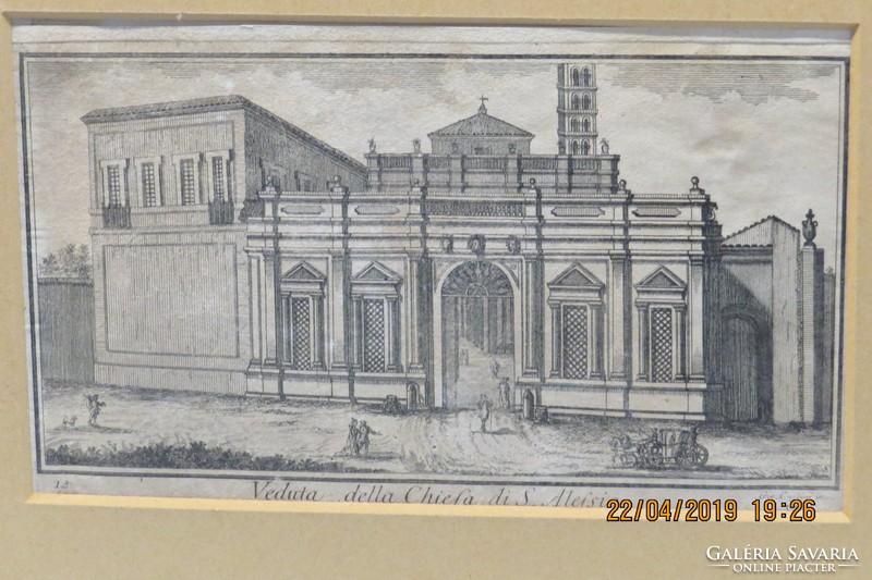 18.századi rézmetszet, szignó Gio. Cassini: 'Veduta della Chiesa di S. Aleisia' 