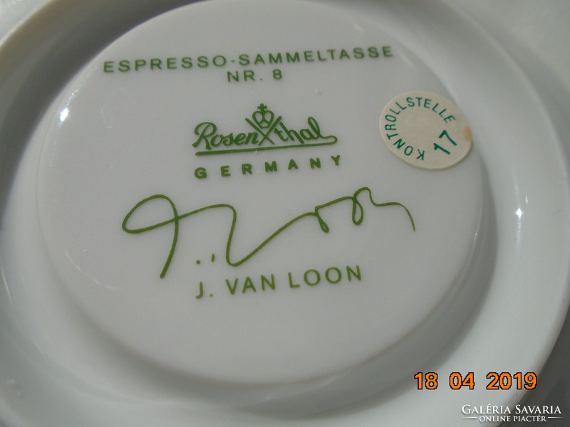 Novelty modern rosenthal mocha espresso nr.8 Studio line with the signature of the designer