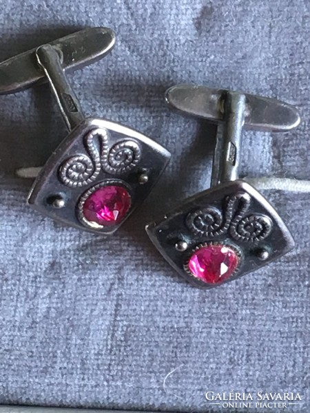 Cufflinks with silver-Russian ruby