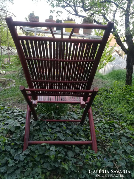 Rattan folding bamboo garden chair