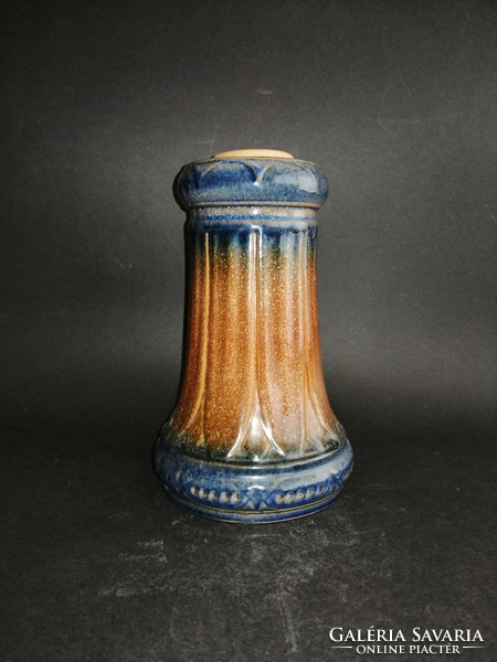 Többszínű barna kék mázas kerámia váza (M:26cm) - EP