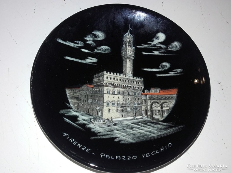 Régi Firenzei porcelán - 2 db Firenzei emlék fali tál,falitányér, fali tálka