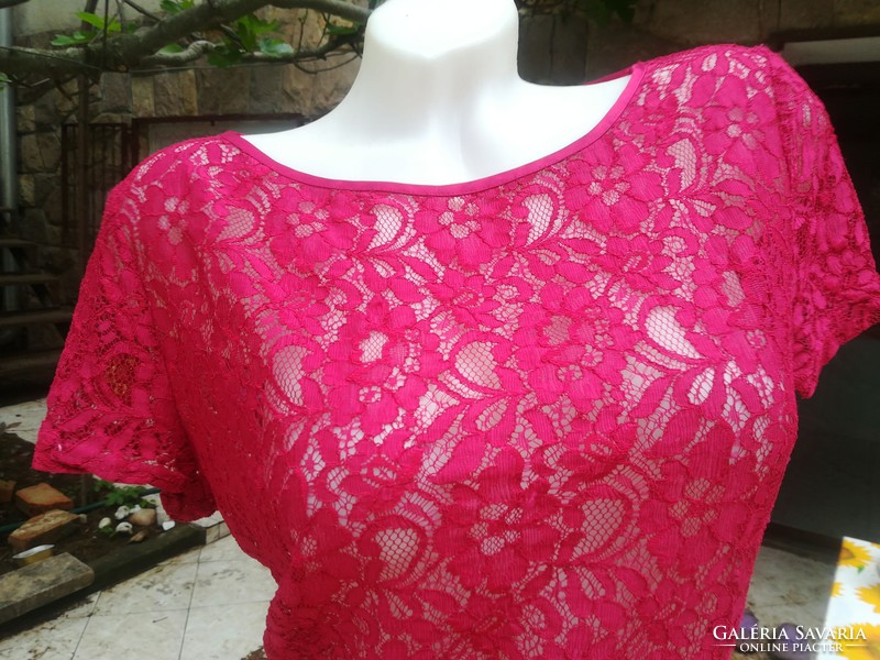 Ruby color - lace blouse - can also be used casually - women's top, flawless, beautiful piece. from M