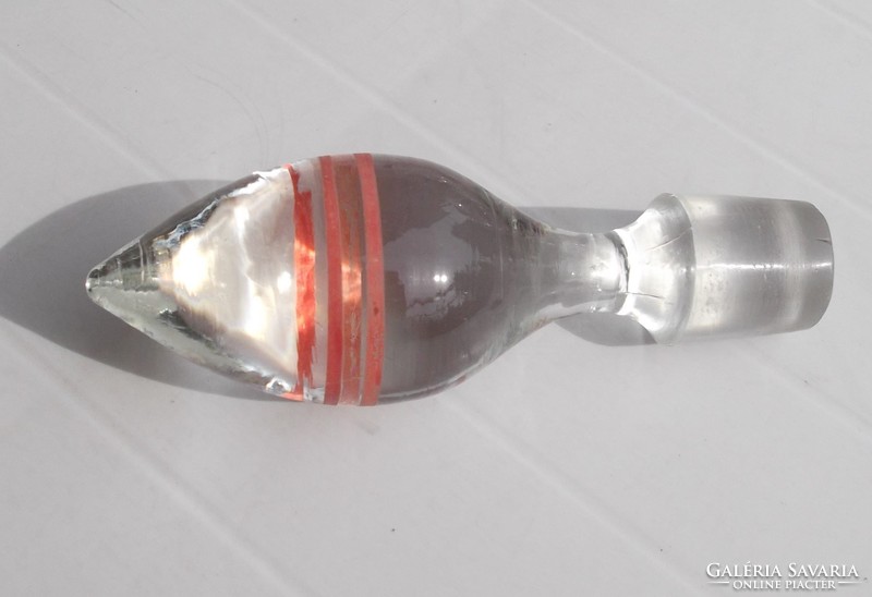 Old hand-painted drinking bottle with glass stopper for sale!