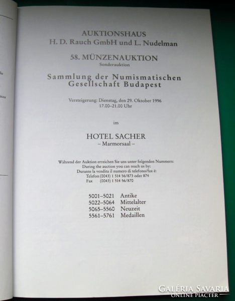H. D. Rauch/l. Nudelman 58. Münz-auktion-1996. Oct. 29.- Münzen und medaillen -auction catalog ii.