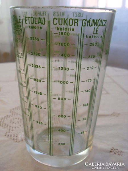 Retro mérő és kalóriaadagoló pohár,  diétázóknak is (a 60-as évekből) 