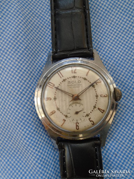 Vintage 50's SOLO French Made Chrome Plated Gents Mechanical Watch.
