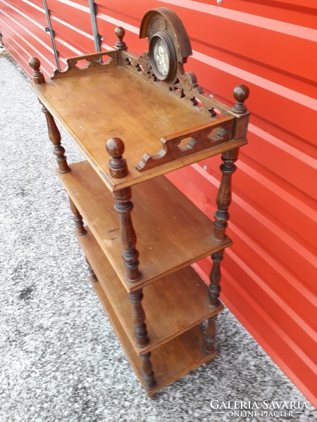 Now bring me down! Antique rare etager etazer bookshelf decorated with a carved wooden antique picture