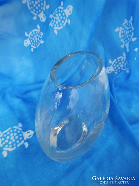 Súlyos ovális üvegváza - üveg váza