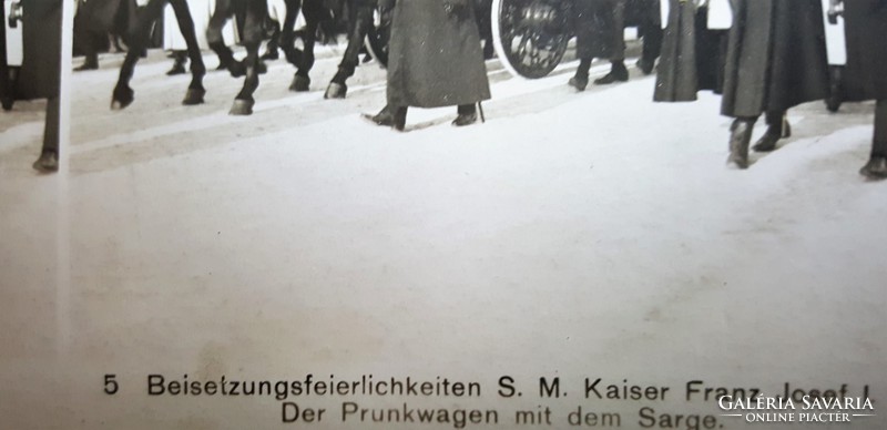 EREDETI JELZETT FOTÓ 3 DB FERENC JÓZSEF TEMETÉS BÉCS 1916 CSÁSZÁR MAGYAR KIRÁLY KUK HABSBURG SZTEREO