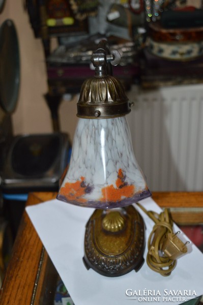 Régi felújított üvegburás asztali lámpa