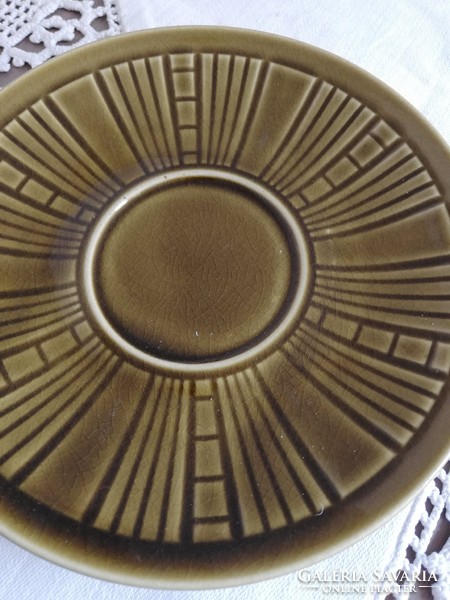 Colditz német porcelán 4db méregzöld mázas retro mokkás készlet